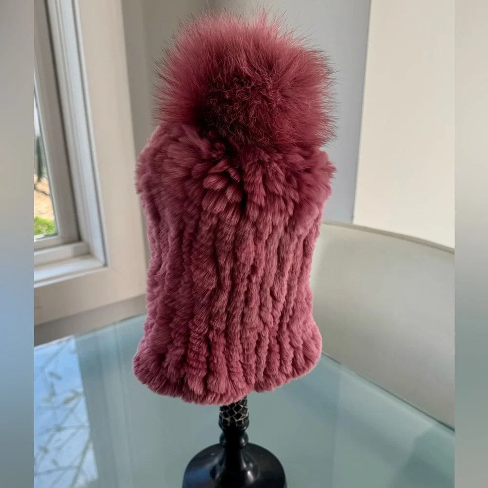Rex rabbit fur hat - Picture 3 of 3